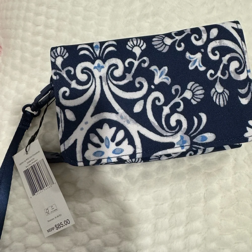 VERA BRADLEY Lighten Up 3-In-1 Crossbody ( steel blue medallion) $40 $85.00
